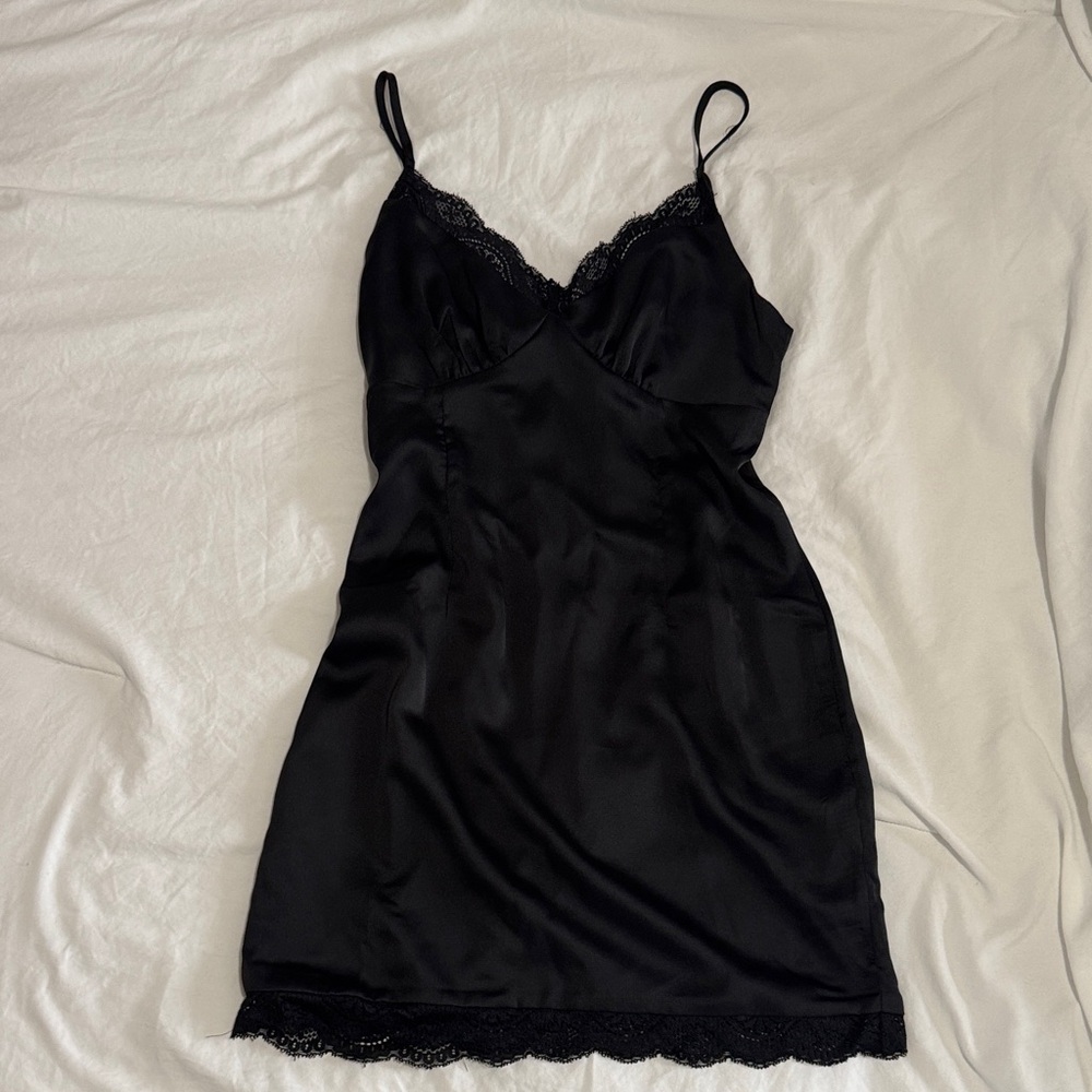 Princess Polly Black Lace Trim mini dress